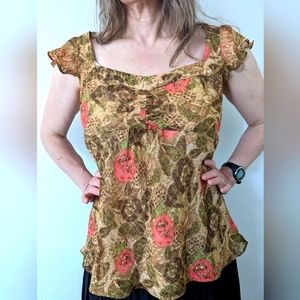Scoop neck short sleeve bandolino blouse